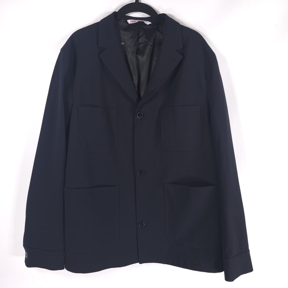 Zara Other - NWOT ZARA 3 Button Blazer Jacket 4‎ Pockets Notched Collar 5029/530/410 LARGE